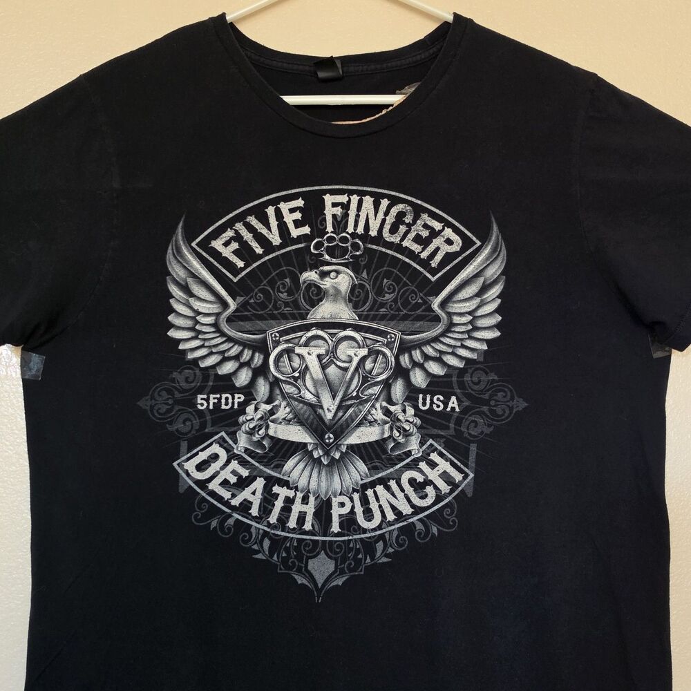 Five Finger Death Punch XXL T-Shirt Eagle 5FDP USA Brass Knuckles Knucklehead - Picture 2 of 6